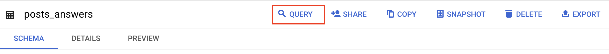query table